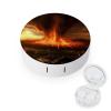 BWQJKUO Portable Round Volcano Printed Contact Lens Case Is Stylish And Compact, Easy to Carry And Protects Lenses. view 1