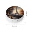 BWQJKUO Portable Round Romantic Paris Eiffel Tower Printed Contact Lens Case Is Stylish And Compact, Easy to Carry And Protects Lenses. view 2