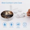 BWQJKUO Portable Round Romantic Paris Eiffel Tower Printed Contact Lens Case Is Stylish And Compact, Easy to Carry And Protects Lenses. view 3