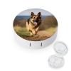 BWQJKUO Portable Round Running German Shepherd Dog Printed Contact Lens Case Is Stylish And Compact, Easy to Carry And Protects Lenses. view 1
