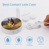 BWQJKUO Portable Round Running German Shepherd Dog Printed Contact Lens Case Is Stylish And Compact, Easy to Carry And Protects Lenses. view 3