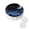 BWQJKUO Portable Round Nightsky Hanging Moon Printed Contact Lens Case Is Stylish And Compact, Easy to Carry And Protects Lenses. view 1