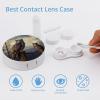 BWQJKUO Portable Round Owl Sitting Tree Fence Printed Contact Lens Case Is Stylish And Compact, Easy to Carry And Protects Lenses. view 3