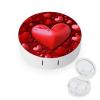 BWQJKUO Portable Round Red Hearts Love Printed Contact Lens Case Is Stylish And Compact, Easy to Carry And Protects Lenses. view 1