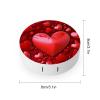 BWQJKUO Portable Round Red Hearts Love Printed Contact Lens Case Is Stylish And Compact, Easy to Carry And Protects Lenses. view 2