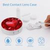 BWQJKUO Portable Round Red Hearts Love Printed Contact Lens Case Is Stylish And Compact, Easy to Carry And Protects Lenses. view 3