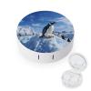 BWQJKUO Portable Round Snow Mountain Penguin Printed Contact Lens Case Is Stylish And Compact, Easy to Carry And Protects Lenses. view 1