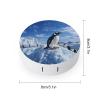 BWQJKUO Portable Round Snow Mountain Penguin Printed Contact Lens Case Is Stylish And Compact, Easy to Carry And Protects Lenses. view 2