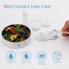 BWQJKUO Portable Round Tropical Parrot Printed Contact Lens Case Is Stylish And Compact, Easy to Carry And Protects Lenses. view 3