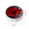 BWQJKUO Portable Round Red Flower Printed Contact Lens Case Is Stylish And Compact, Easy to Carry And Protects Lenses. view 2