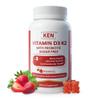 KEN Vitamin D3 K2 with Probiotic for Kids, Sugar-Free Gummies for Calcium Absorption, Bone Support, 5 Billion CFU Probiotics for Gut Balance and Immune Function, Non-GMO 120 Strawberry Flavor Gummies view 1