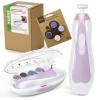 haakaa Baby Nail Trimmer Electric Baby Nail Clippers Kit for Newborn, Toddler or Adults Fingernails and Toenails Care, Baby Nail Care Set & Extra 4 Replacement Pads Combo - Lavender view 1