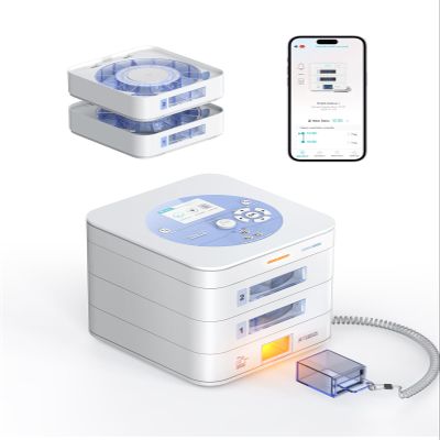 28-Day(1X) Automatic Pill Dispenser (Expandable Tray) App & On-Device Setup by Family, LCD Display, Digital Lock, Sound & Light Alerts- Safe Medication Organizer for Dementia Seniors(2-Tray, White)