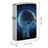 Artificial Intelligence Brain Lighter Case Double-Sided Graffiti Lighter Holder - Metal Lighters Protective Cover, Universal Fit for Standard Lighters, Stylish Gift for Men & Women view 2