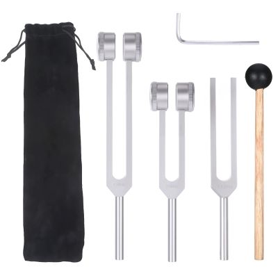3 Pcs Tuning Forks Set(128hz,256hz,512hz),Weighted & Unweighted Tuning Forks Set,for Chakra Wellness,Essential Yoga, Yoga and Meditation,Relaxation Gifts for Women