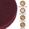 HARFINGTON 24pcs Scrubber Scouring Pads 400 Grits 4 Inch Drill Power Brush Hoop and Loop Surface Conditioning Disc Drill Scuffing Disc Scrub Pads for Home Kitchen Cleaning, Red view 4