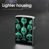 Aliens Lighter Case Double-Sided Graffiti Lighter Holder - Metal Lighters Protective Cover, Universal Fit for Standard Lighters, Stylish Gift for Men & Women view 4