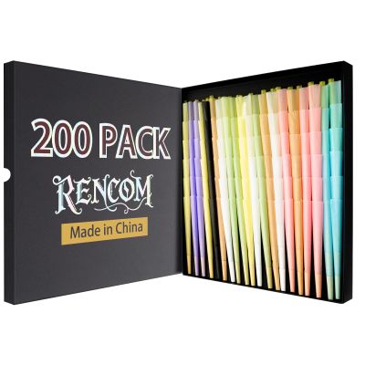 200 Pack 8 colors Colorful Pre rolled cone | Cones king siz | Slow Burning Pre Rolled Cones Made of Paper with Tips & Packing Tubes Included