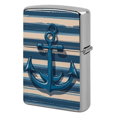 Anchor Lighter Case Double-Sided Graffiti Lighter Holder - Metal Lighters Protective Cover, Universal Fit for Standard Lighters, Stylish Gift for Men & Women