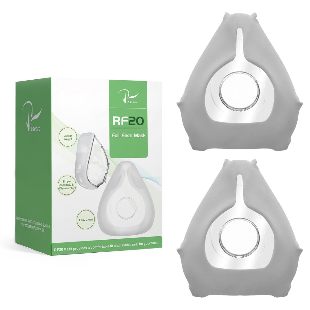 2 Packs Replacement AirFit F20 Cushion Large - CPAP Mask Built-in Cool, Silky-Smooth Liner, Excellent Full Face Mask -Prevents Pressure Marks and Skin Irritations