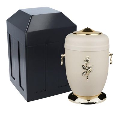 Burial set for funeral - Vault and metal urn set Funeral vault Complete burial niche Weatherproof urn (Rose/Vault)