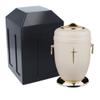 Burial set for funeral - Vault and metal urn set Funeral vault Complete burial niche Weatherproof urn (Cross/Vault) view 1