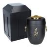 Funeral set - Vault and black metal urn for ashes Outdoor urn protection Cremation capsule Cemetery casket for ashes (Rose/Vault) view 1