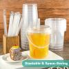 100 Pack 34oz Disposable Coffee Cups with Lids, Plastic Cups with Lids and Straws,Sturdy & Food Safe To Go Cups for Cold & Hot Drinks,Smoothies,Fruit Drinks Cups for Summer Beverages,Bar & Beach Party view 2
