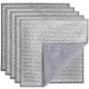 PIPUHA 5 Pack Wire Dish Cloths, Reusable Dual Sided Scrubber Cloths, Non-Scratch Stainless Steel Scrubber & Microfiber, Heavy Duty Cleaning Cloths for Dishes, Cookware, Pans, Stovetop view 1
