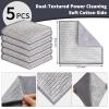 PIPUHA 5 Pack Wire Dish Cloths, Reusable Dual Sided Scrubber Cloths, Non-Scratch Stainless Steel Scrubber & Microfiber, Heavy Duty Cleaning Cloths for Dishes, Cookware, Pans, Stovetop view 2