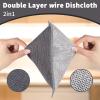 PIPUHA 5 Pack Wire Dish Cloths, Reusable Dual Sided Scrubber Cloths, Non-Scratch Stainless Steel Scrubber & Microfiber, Heavy Duty Cleaning Cloths for Dishes, Cookware, Pans, Stovetop view 3