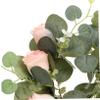 STOBAZA 2pcs Artificial Flower Candle Rings Wreaths Red Roses Decorative Candle Garland for Dinner Parties and Events view 3