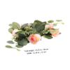 Happyyami 2pcs Artificial Floral Candle Ring Garland Red Roses Spring Decor for Table Parties Faux Flower Arrangement for Home and Holiday Decorations view 2