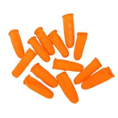 300G Disposable Finger Cover Thicken Latex Anti-Skid Fingertip Protectors Size L Orange for Industrial Use and Electronic Repair