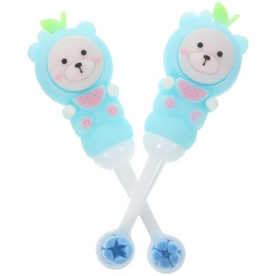BIUDECO 2Pcs Toothbrush Soft Bristle Toothbrushes for Ages Cute Bear Design Comfortable Grip Cleaning for Safe and Durable Materials