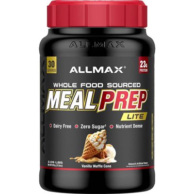 ALLMAX Nutrition MealPrep Lite Whole-Food Protein Powder, Dairy-Free, Keto-Friendly, 23g Protein, 30 Servings (Vanilla Waffle Cone)