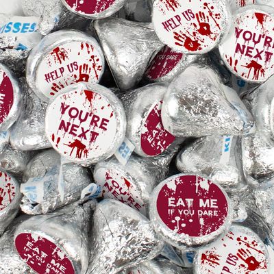 340 Pcs Halloween Candy Party Favors Milk Chocolate Kisses (3.4 lb) - No Assembly Required - Bloody