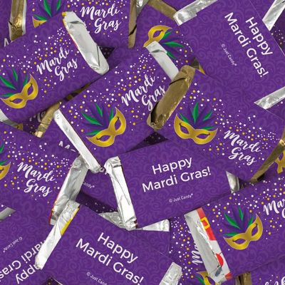 136 Pcs Mardi Gras Candy Favors Miniatures Chocolate - No Assembly Required - Confetti