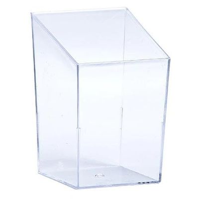 3.5 oz Clear Mini Square Tower Plastic Cup Disposable Transparent Dessert Cup for Appetizers, Mousse, Jelly, Parfaits, Tasting Samples, Elegant Serving Ware for Parties, Events, and Catering (12)