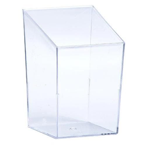 3.5 oz Clear Mini Square Tower Plastic Cup Disposable Transparent Dessert Cup for Appetizers, Mousse, Jelly, Parfaits, Tasting Samples, Elegant Serving Ware for Parties, Events, and Catering (12)