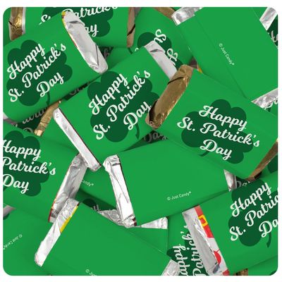 136 Pcs St. Patrick's Day Candy Favors Assorted Wrapped Miniature Chocolate Bars For Gifts, Treat Bags & More - No Assembly Required - Clover (2.5lb Bag)