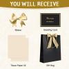 JMANNI Gift Bag, 1PCS Gift Bags with Ribbon and 1 Greeting Cards 2 Tissue Paper, Portable Paper Gift Bag with Handles, Birthday Gift Bags,Present Bags for Wedding Party Mothers Day(PureBlack) view 3