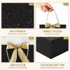 JMANNI Gift Bag, 1PCS Gift Bags with Ribbon and 1 Greeting Cards 2 Tissue Paper, Portable Paper Gift Bag with Handles, Birthday Gift Bags,Present Bags for Wedding Party Mothers Day(PureBlack) view 4