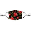 Meaudiwes Washable Cloth Face Scarf, Reusable Balaclava Facial Cover With Elastic Ear Loop Floral Flowers Black Red Roses view 3