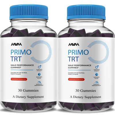 (2 Pack) Primo TRT Maximum Strength Performance Gummies PrimoTRT Gummy Supplement, Prime TRT Maximum Strength Advanced Shiljait Vitamin Support Supplement, Primo TRT Premium Gomitas (2 Month Supply)