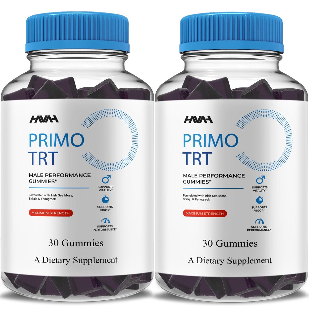 (2 Pack) Primo TRT Maximum Strength Performance Gummies PrimoTRT Gummy Supplement, Prime TRT Maximum Strength Advanced Shiljait Vitamin Support Supplement, Primo TRT Premium Gomitas (2 Month Supply)