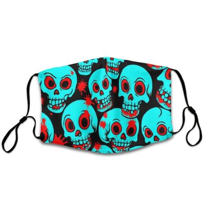 Meaudiwes Balaclava Reusable And Washable Dust Cloth, Halloween Cool Red Blood Zombie Skull Face Scarf For Women Men