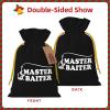 VXIMURVEL Fishing Master Baiter Hook Lure Reusable burlap gift bag with drawstring for Christmas gifts and party favors view 2