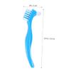 COLLBATH Denture Brush Double Head Anti-Slip Handle Denture Cleaning Toothbrush for False Teeth Care Portable for Home Use Blue view 2
