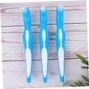 COLLBATH Denture Brush Double Head Anti-Slip Handle Denture Cleaning Toothbrush for False Teeth Care Portable for Home Use Blue view 4